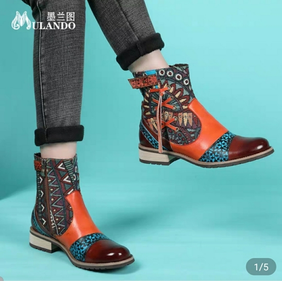 Colorful Ankle Boots! 🧡💙 - Picture 1 of 4